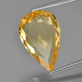 Citrino Dorato scuro naturale da 4.67 ct, Forma a pera, VVS