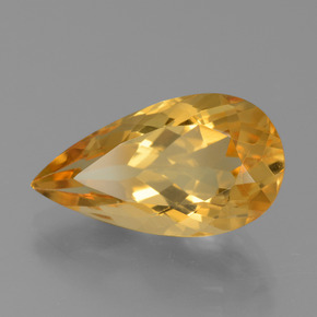 Citrino naturale dorato da 7,46 ct, taglio a pera, VVS