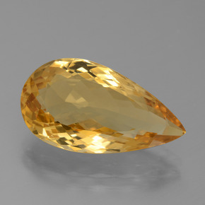 Citrino naturale dorato da 8,90 ct, taglio a pera, VVS