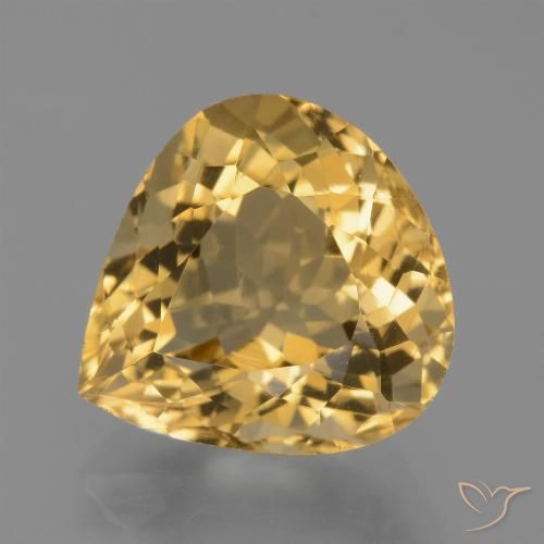 7.27ct Naturale Dorato medio-scuro Citrino, Forma a pera, VVS
