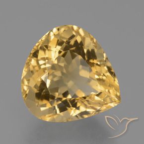 Citrino Dorato medio-scuro naturale da 7.27 ct, Forma a pera, VVS