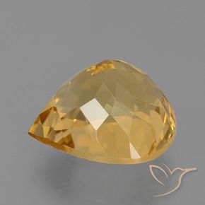 Citrino Dorato medio-scuro naturale da 7.27 ct, Forma a pera, VVS
