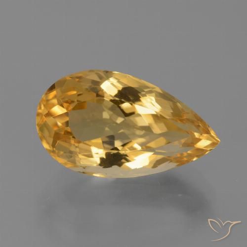 Citrino Dorato medio-scuro naturale da 6.96 ct, Forma a pera, VVS