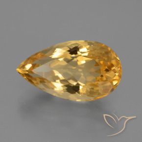 Citrino Dorato medio-scuro naturale da 6.96 ct, Forma a pera, VVS