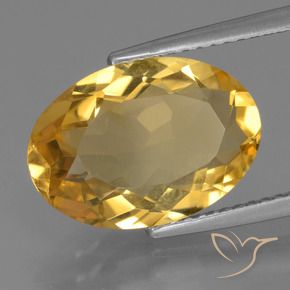 Citrino Dorato medio-scuro naturale da 5.95 ct, Ovale, VVS