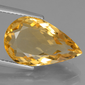 Citrino Arancio Dorato Profondo naturale da 5.58 ct, Forma a pera, VVS