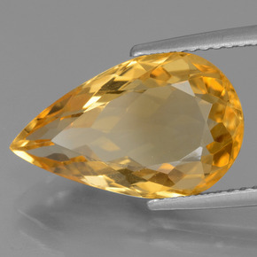 Citrino Arancio Dorato Profondo naturale da 5.58 ct, Forma a pera, VVS
