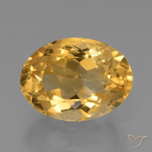 4.10ct Naturale Arancio Dorato Profondo Citrino, Ovale, VVS