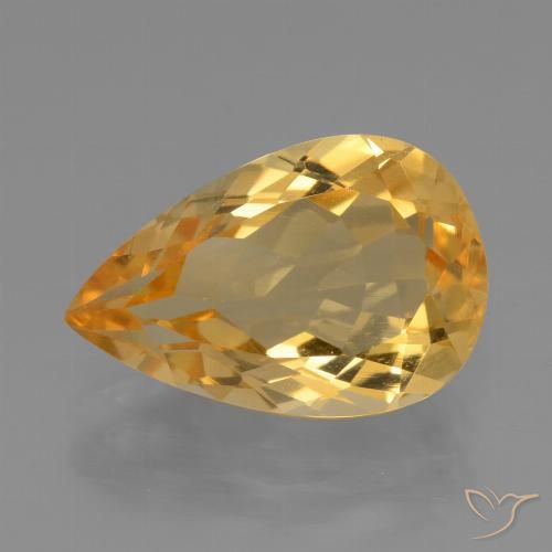 3.92ct Naturale Dorato Citrino, Forma a pera, VVS-VS