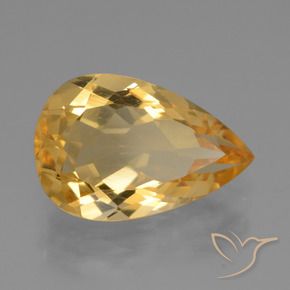 Citrino Dorato naturale da 3.92 ct, Forma a pera, VVS-VS