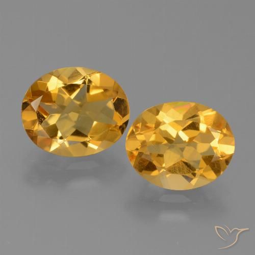 4.68ctw Naturale Arancio Dorato Profondo Citrino, Ovale, VVS-VS