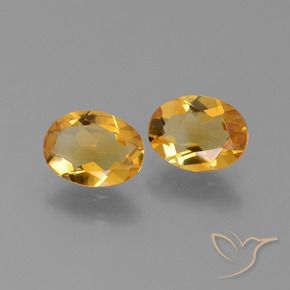 Gemme di Citrino Dorato medio-scuro naturale da 1.93 ct, Ovale, VVS-VS