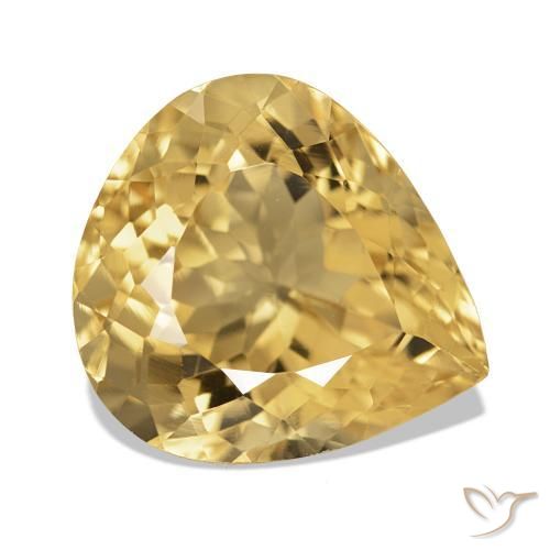 Citrino Dorato brunastro chiaro naturale da 7.84 ct, Forma a pera, VVS