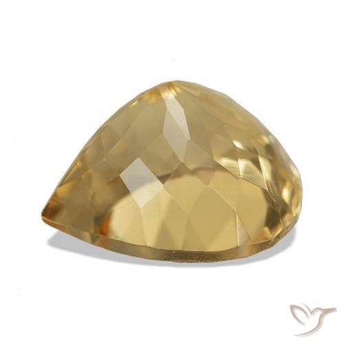 Citrino Dorato brunastro chiaro naturale da 7.84 ct, Forma a pera, VVS