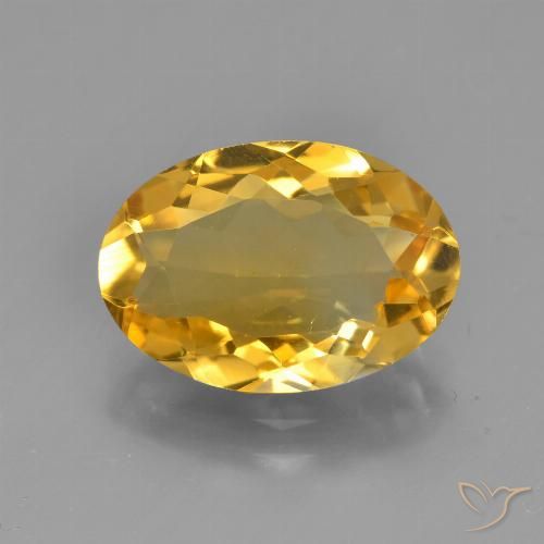 3.56ct Naturale Arancio Dorato Profondo Citrino, Ovale, VS