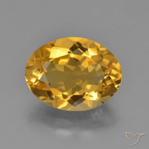 4.16ct Naturale Arancio Dorato Profondo Citrino, Ovale, VVS