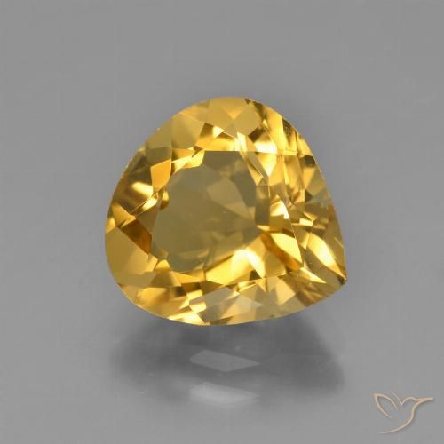 3.34ct Naturale Oro profondo Citrino, Forma a pera, VS