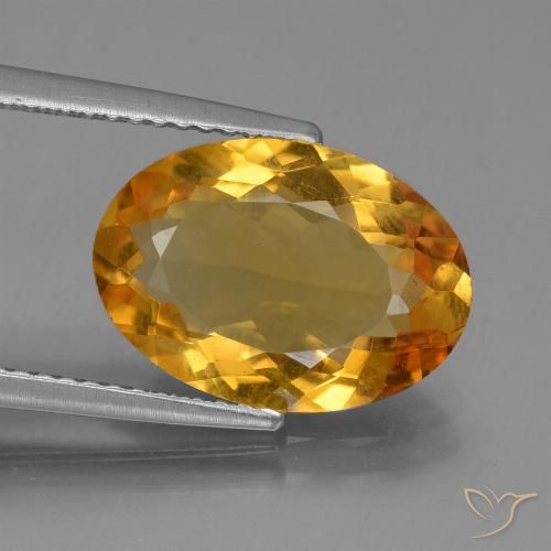 4.07ct Naturale Arancio Scuro-Oro Citrino, Ovale, VVS-VS
