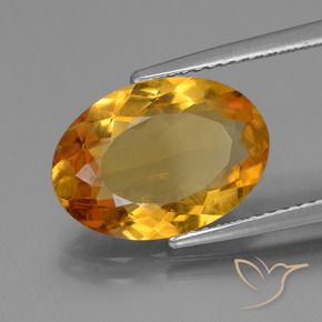 Citrino Arancio Scuro-Oro naturale da 4.07 ct, Ovale, VVS-VS