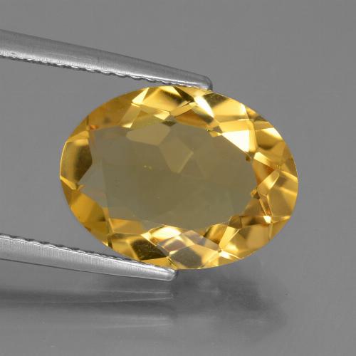 Citrino naturale dorato da 4,22 ct, taglio ovale, VVS