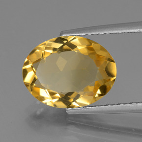 Citrino naturale dorato da 4,22 ct, taglio ovale, VVS