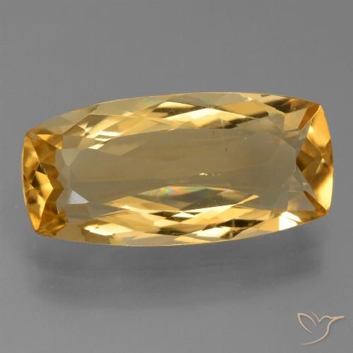 Citrino naturale dorato da 5,84 ct, taglio a cuscino, VS
