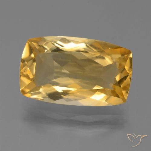 5.05ct Naturale Dorato medio-scuro Citrino, Cuscino, VVS