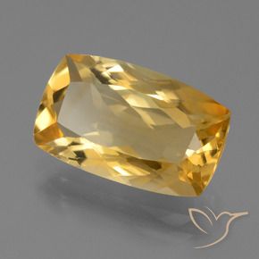 Citrino Dorato medio-scuro naturale da 5.05 ct, Cuscino, VVS