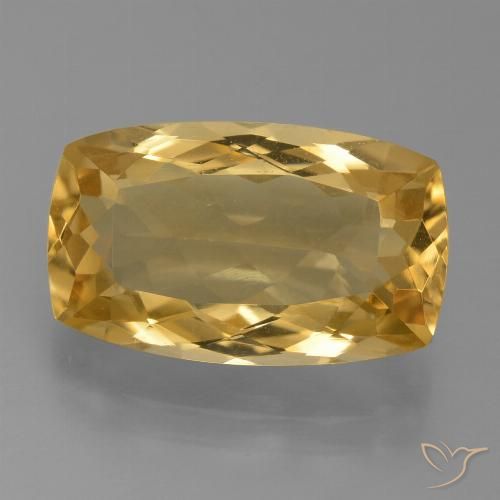 7.14ct Naturale Arancio Dorato Profondo Citrino, Cuscino, VVS