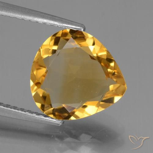 2.95ct Naturale Dorato medio-scuro Citrino, Forma a pera, VVS