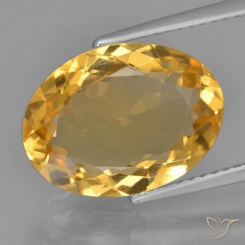 5.02ct Naturale Arancio Dorato Profondo Citrino, Ovale, VVS-VS