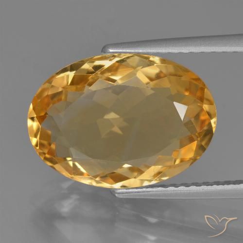 5.99ct Naturale Arancio Dorato Profondo Citrino, Ovale, VVS