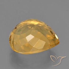 Citrino Arancio Dorato Profondo naturale da 6.37 ct, Forma a pera, VVS