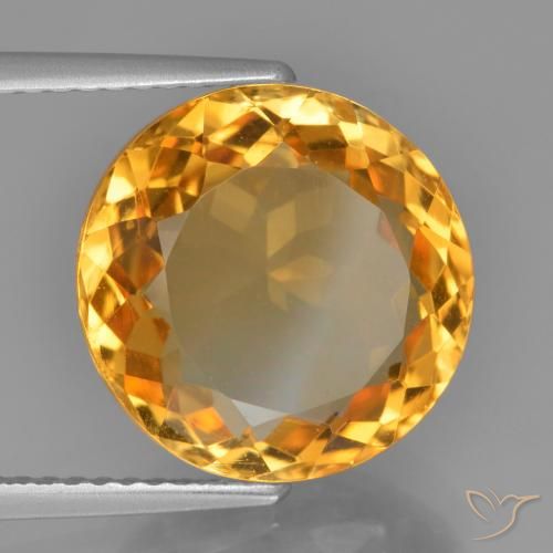 Citrino Arancio intenso-OroG naturale da 6.68 ct, Rotondo, VVS