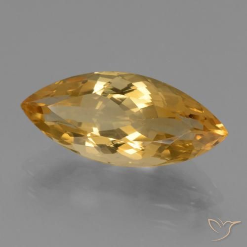 Citrino Arancio Dorato Profondo naturale da 5.41 ct, Taglio marquise, VVS