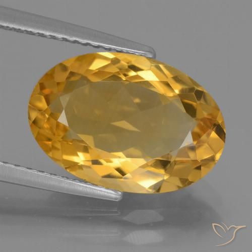 4.43ct Naturale Arancio Dorato Profondo Citrino, Ovale, VVS