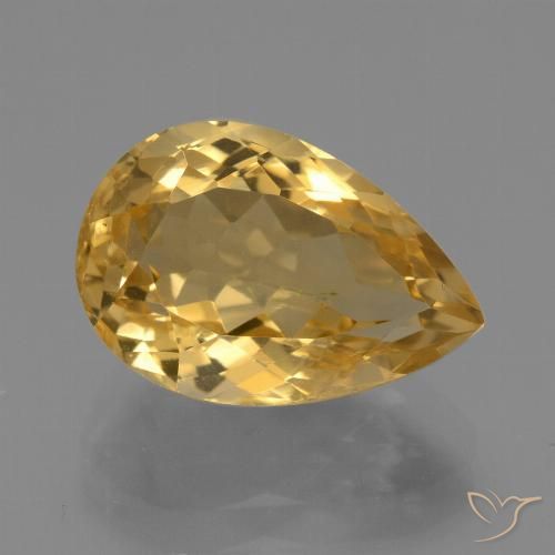 4.45ct Naturale Dorato medio-scuro Citrino, Forma a pera, VVS-VS