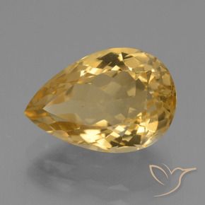 Citrino Dorato medio-scuro naturale da 4.45 ct, Forma a pera, VVS-VS