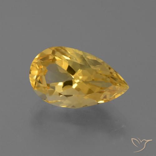4.32ct Naturale Oro brillante Citrino, Forma a pera, VVS