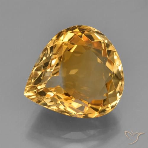 4.78ct Naturale Dorato medio-scuro Citrino, Forma a pera, VVS-VS