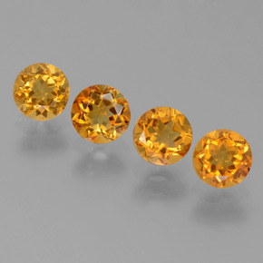 Citrino naturale giallo da 1,87 ct, taglio rotondo, VVS-VS