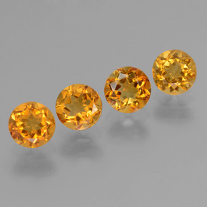 Citrino naturale giallo da 1,87 ct, taglio rotondo, VVS-VS