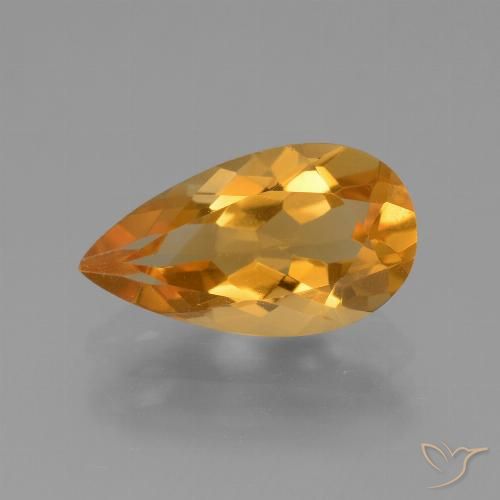 2.92ct Naturale Arancio-Oro Citrino, Forma a pera, VVS-VS