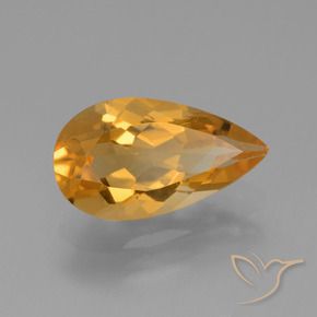 Citrino Arancio-Oro naturale da 2.92 ct, Forma a pera, VVS-VS