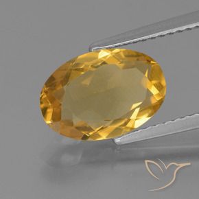 Citrino Arancio Dorato Profondo naturale da 2.51 ct, Ovale, VVS-VS