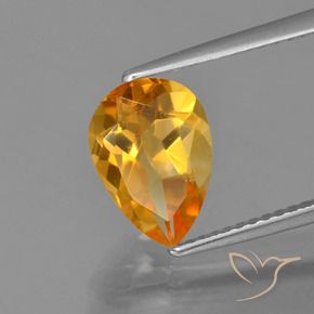 Citrino Arancio Medio naturale da 2.00 ct, Forma a pera, VVS-VS