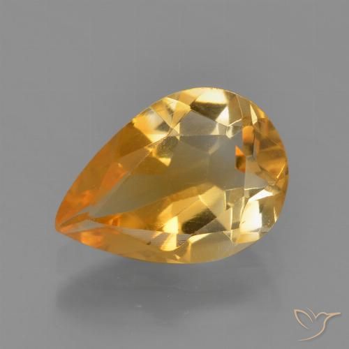 1.60ct Naturale Arancio-Oro Citrino, Forma a pera, VVS-VS