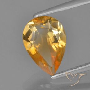Citrino Arancio-Oro naturale da 1.60 ct, Forma a pera, VVS-VS