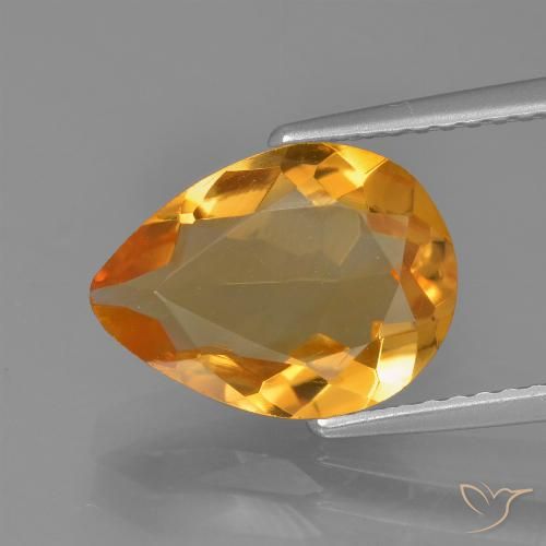 2.76ct Naturale Arancione scuro Citrino, Forma a pera, VVS-VS