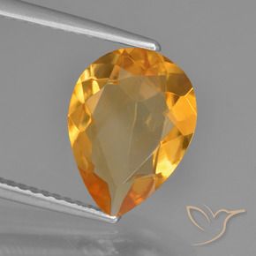 Citrino Arancione scuro naturale da 2.76 ct, Forma a pera, VVS-VS